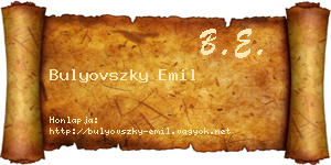Bulyovszky Emil névjegykártya